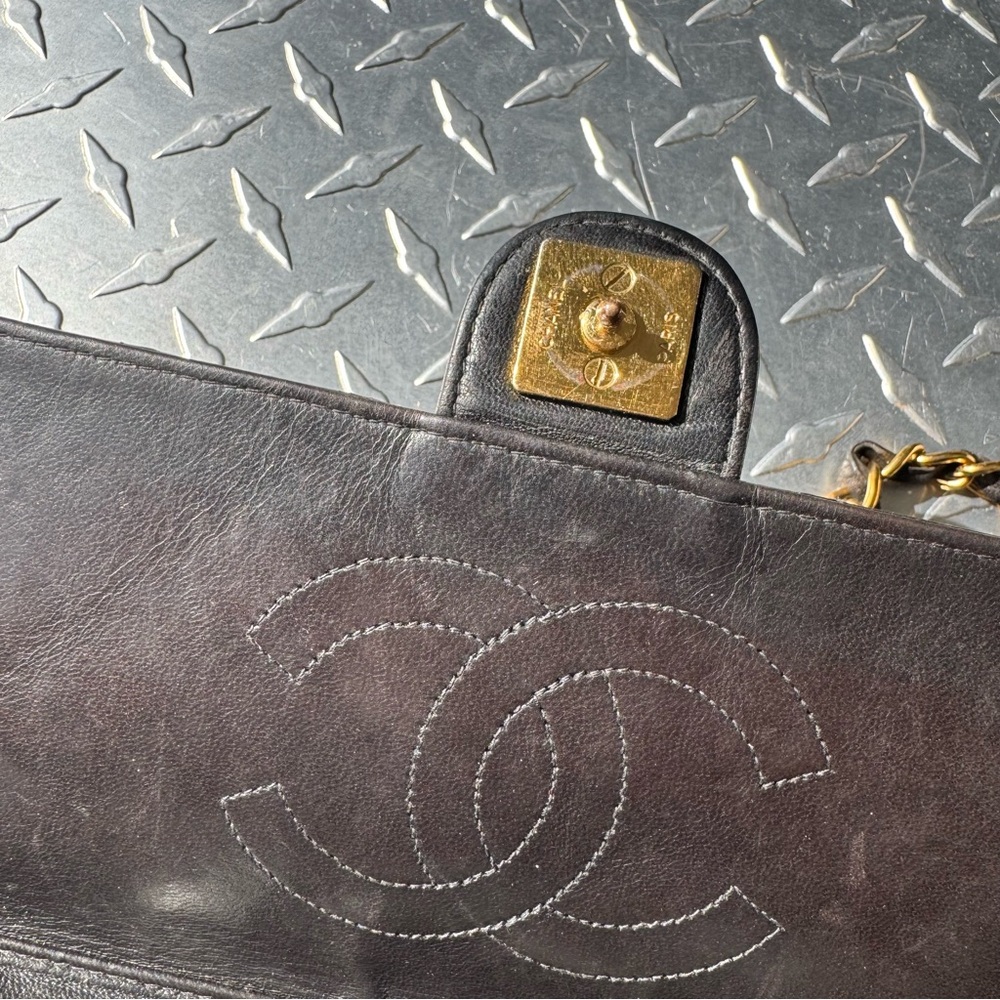 Chanel Vintage Lambskin Single Flap in Brown GHW - Picture 10 of 13